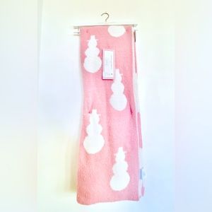 NEW! Pink and white SNOWMAN viral blanket